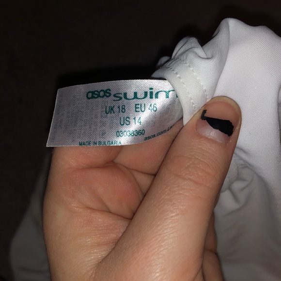 ASOS white one piece plunge bathing suit - Picture 3 of 3